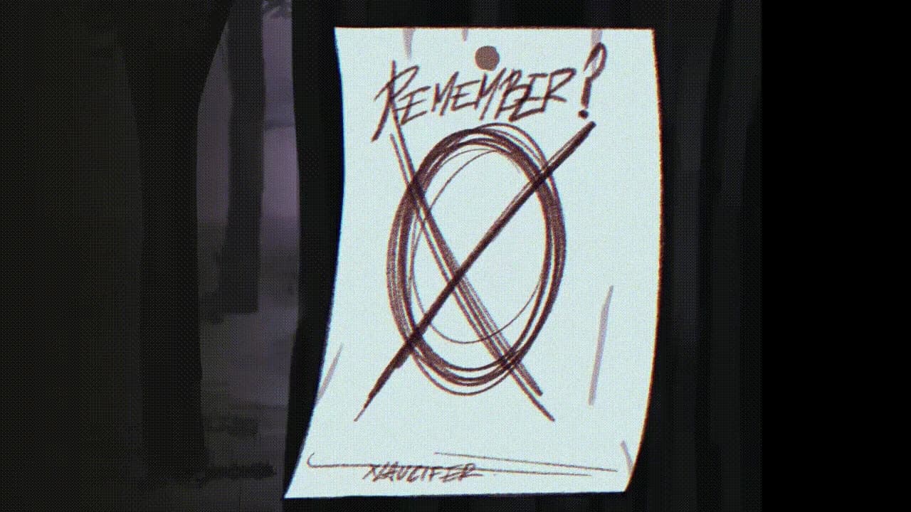 Official Remember artwork showing a pinned note with a crossed-circle symbol and the game title