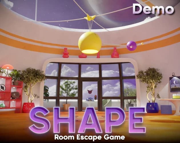 SHAPE Demo official artwork showing the cloudy cabin and purple SHAPE logo